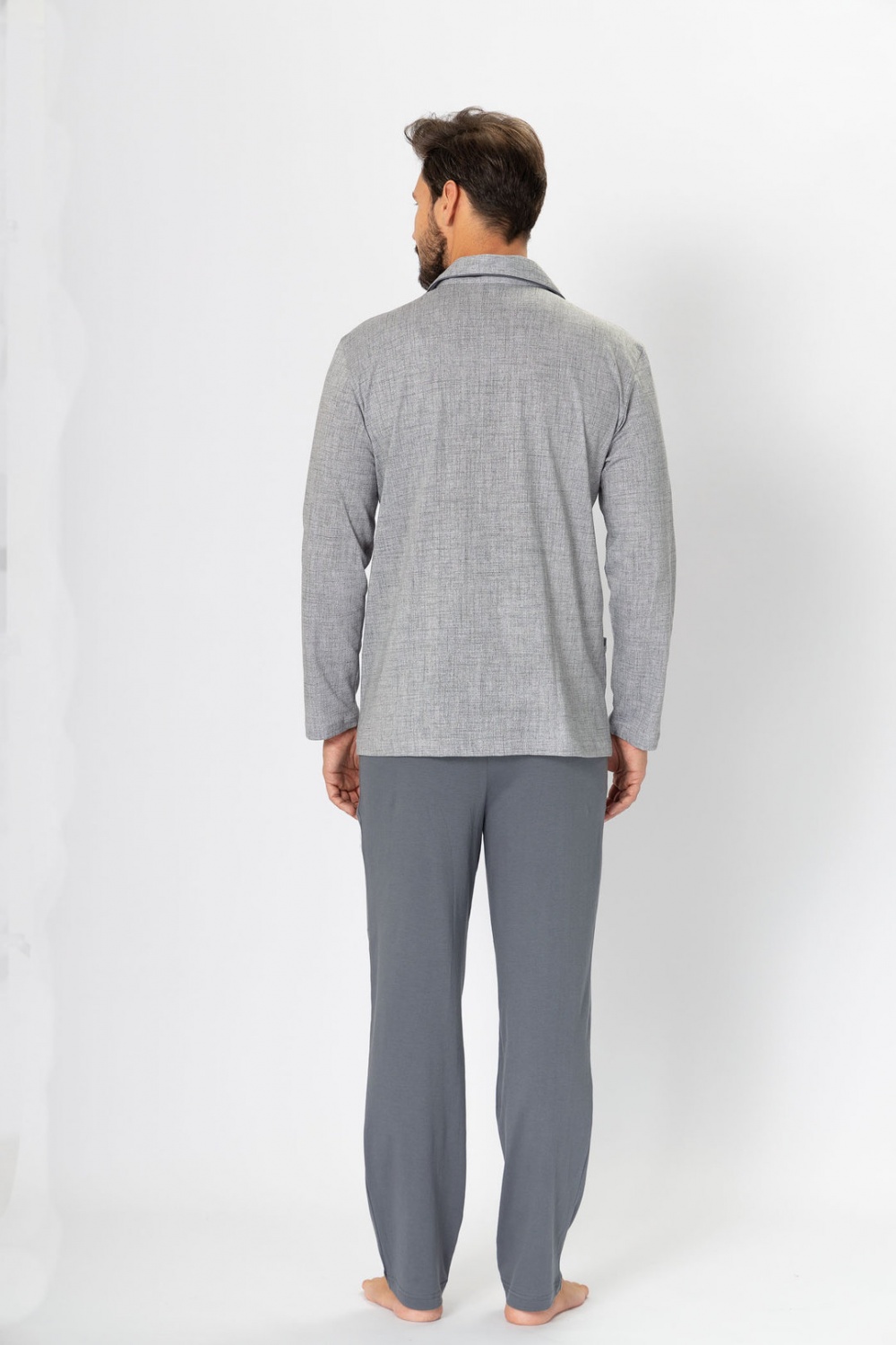 Piżama Męska Model Ambroży 196 Grey Melange - M-Max — zdjęcie 3