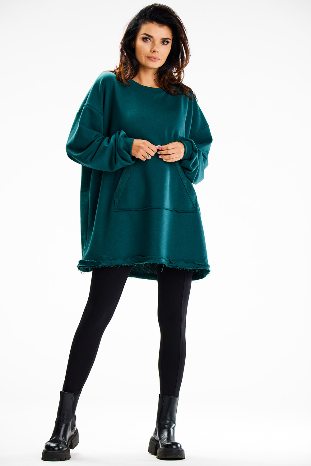 Bluza Damska Model M335 Bottle Green - Infinite You — zdjęcie 3