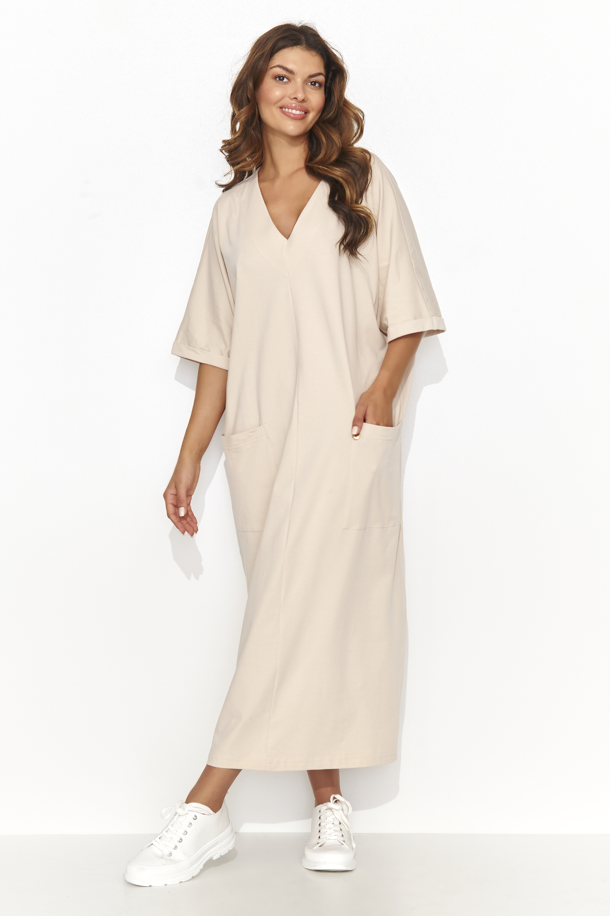 Sukienka Model NU473 Light Beige - Numinou — zdjęcie 2