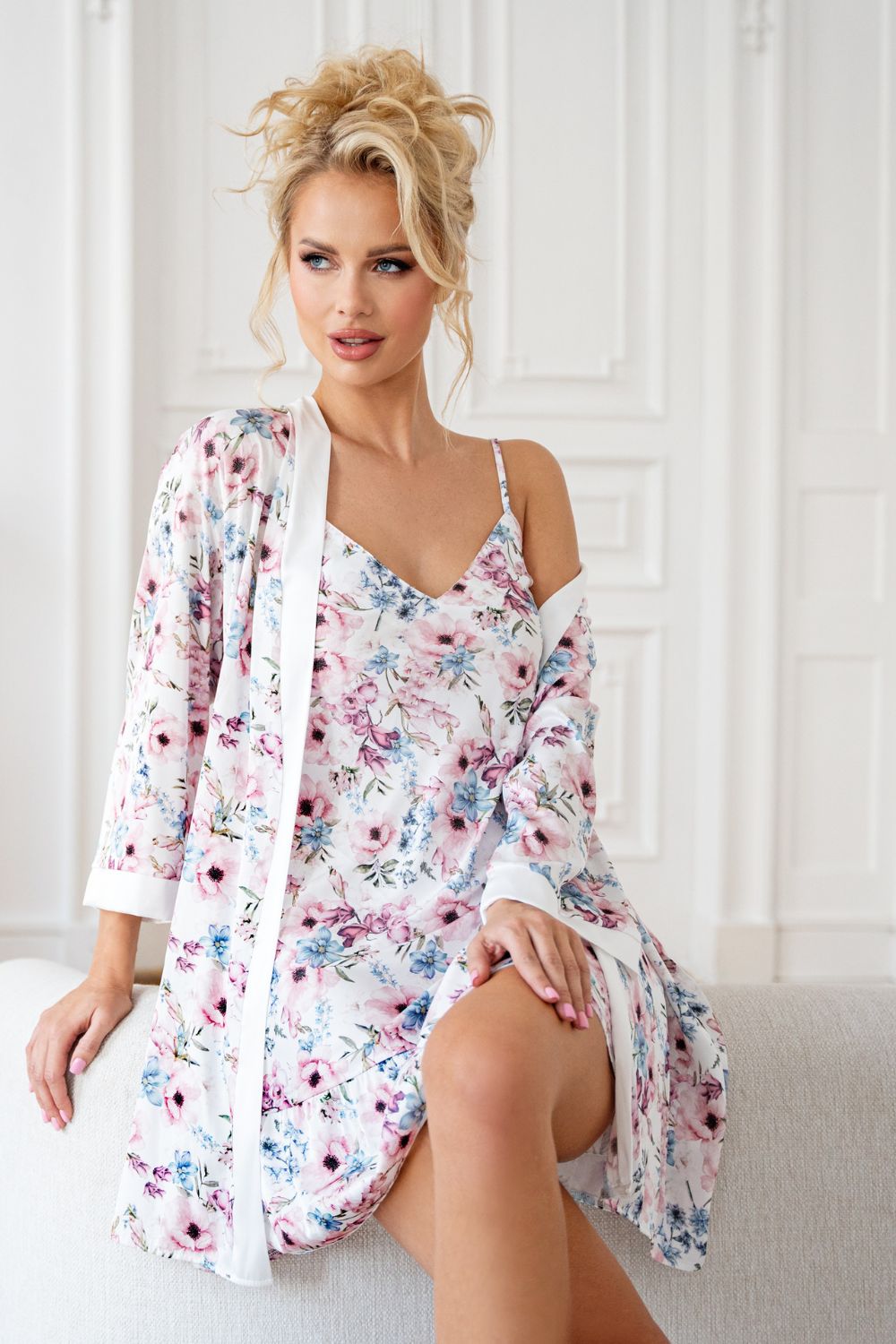 Szlafrok Damski Model Rosa Ecru - Donna — zdjęcie 2