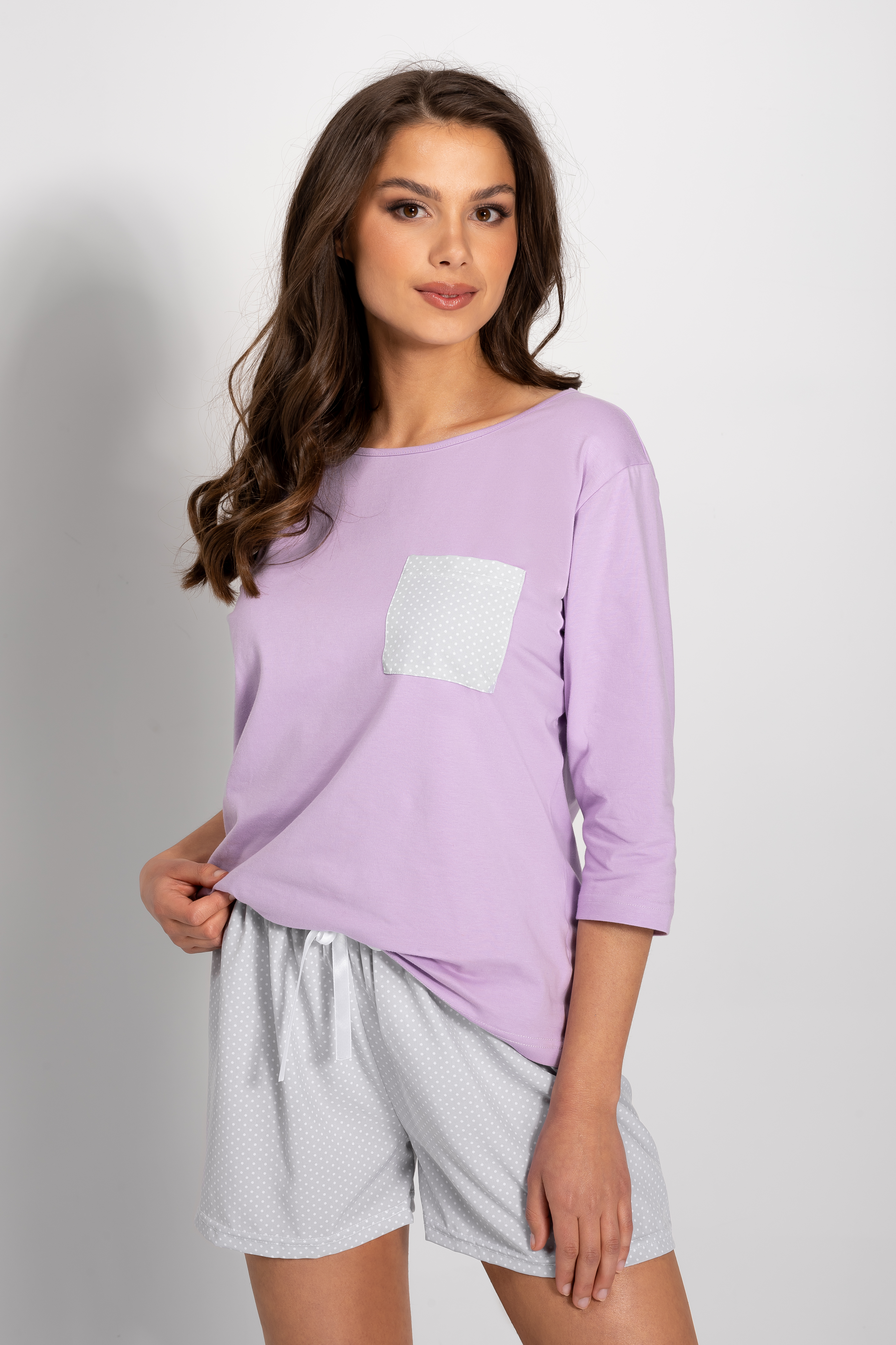 Piżama Damska Model Lily 175691 Lila/Grey - Momenti Per Me