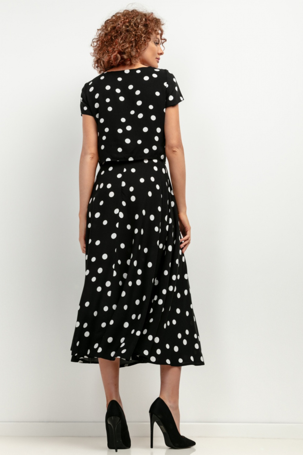 Spódnica Model T407 Białe grochy - Tessita — zdjęcie 3