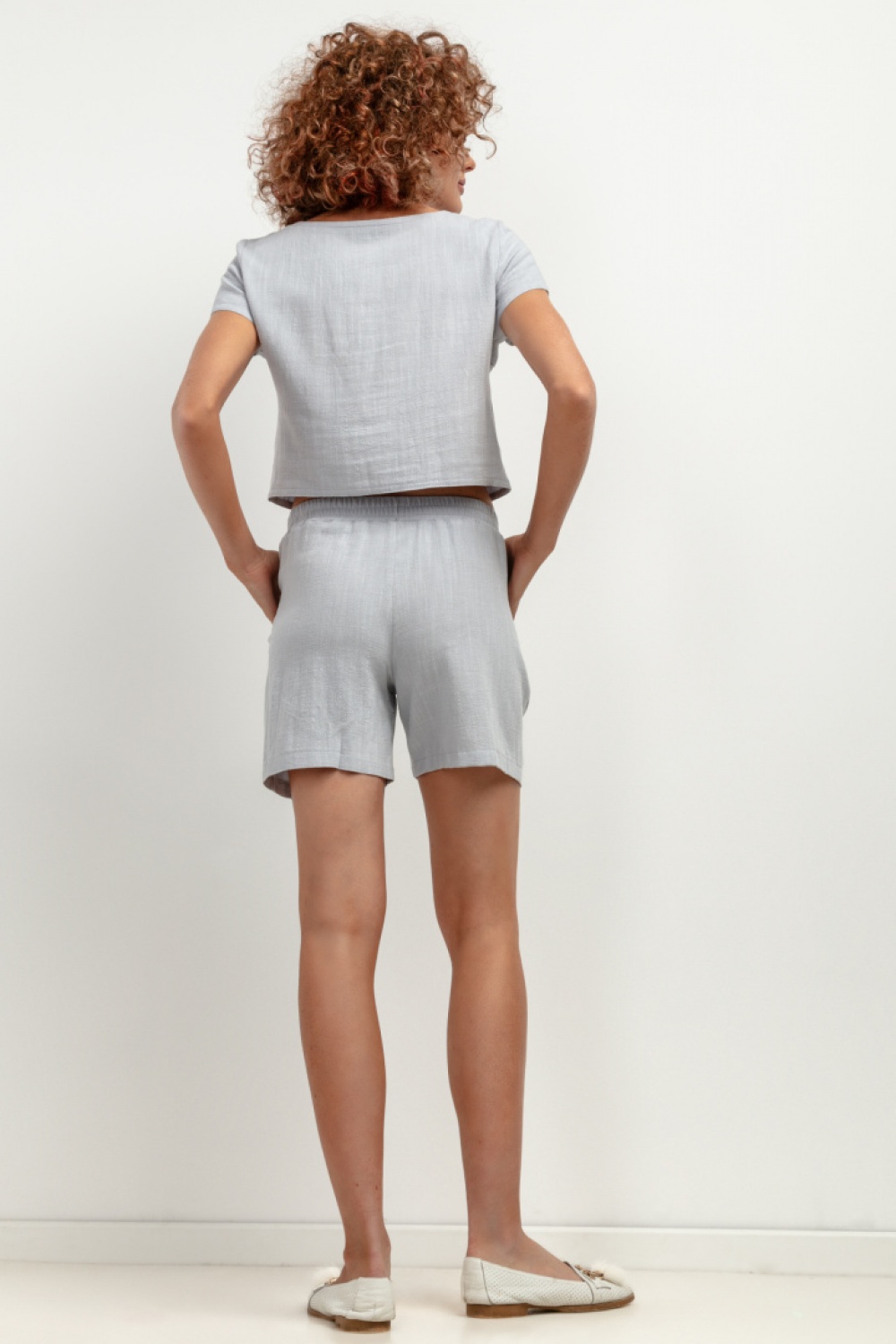 Szorty Damskie Model T402 Grey Melange - Tessita — zdjęcie 3