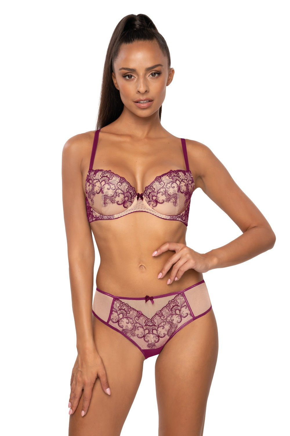 Figi Model Maureen F-3808/5 Beige/Violet - Mat — zdjęcie 2