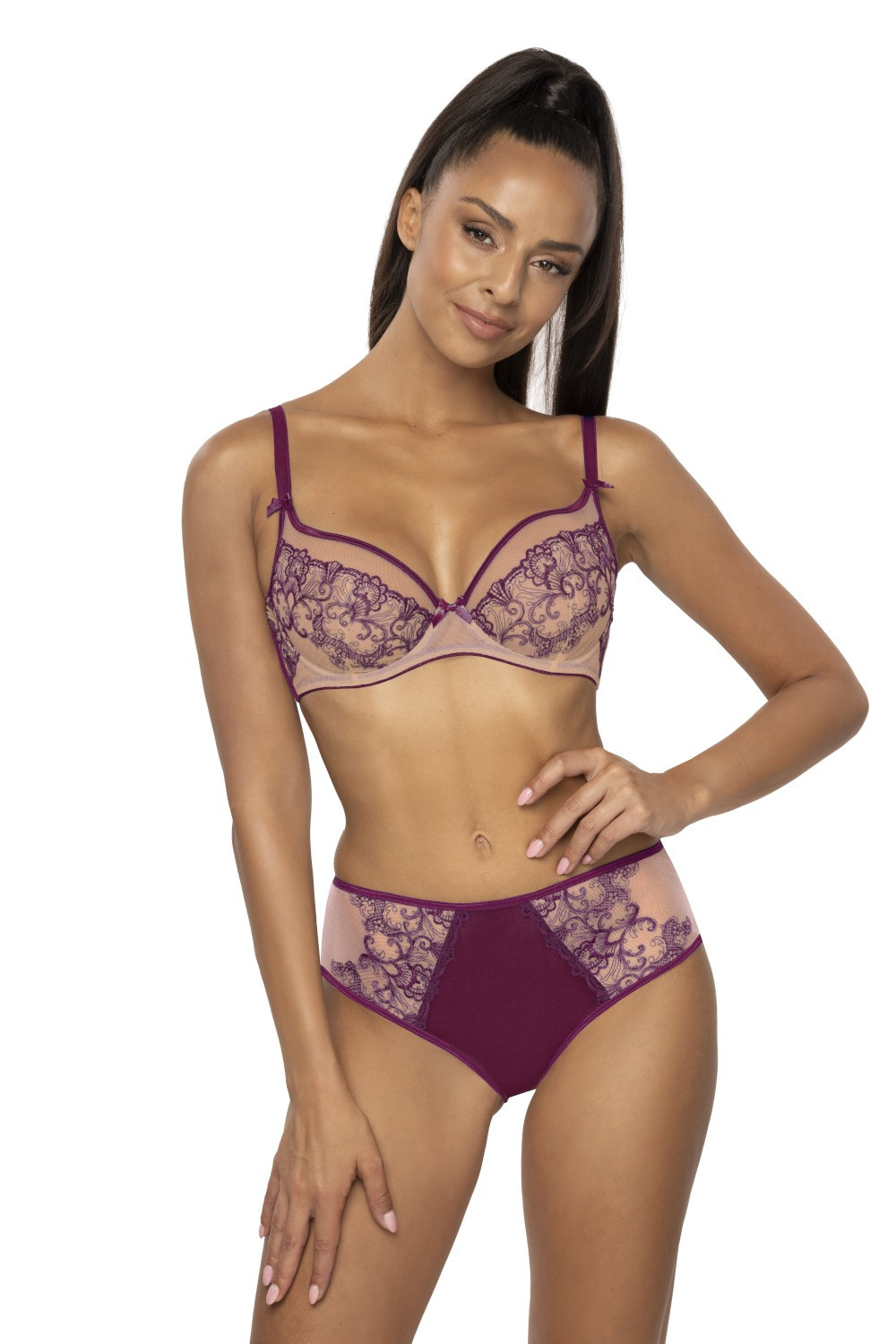 Figi Model Maureen F-3808/51 Beige/Violet - Mat — zdjęcie 2