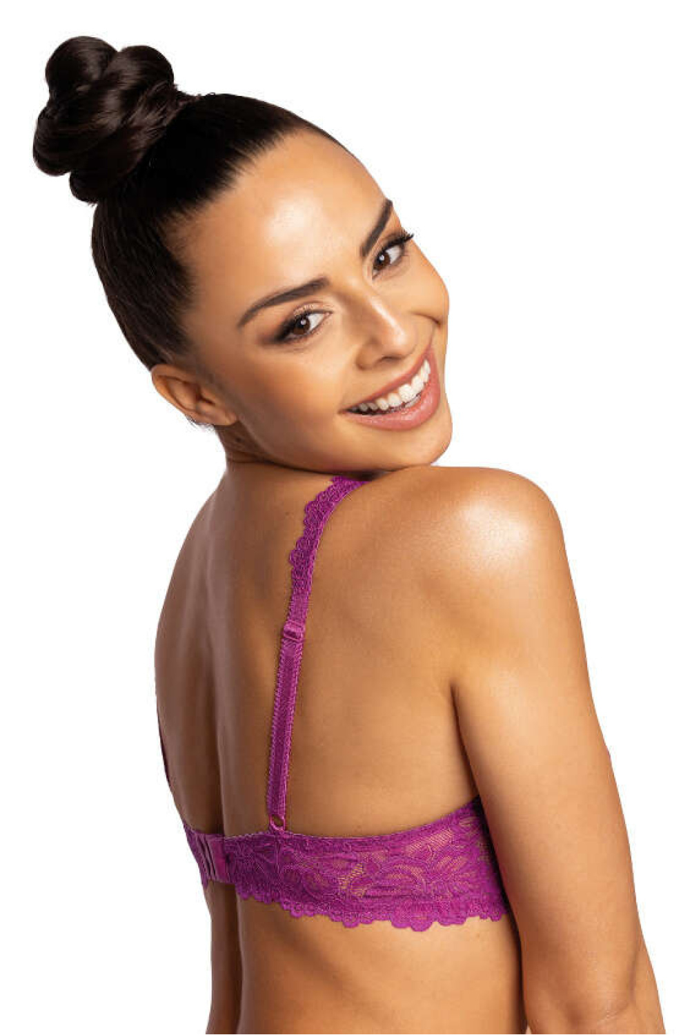 Biustonosz push up Biustonosz Usztywniany Model Carmela M-053/22 Magenta - Mat — zdjęcie 3