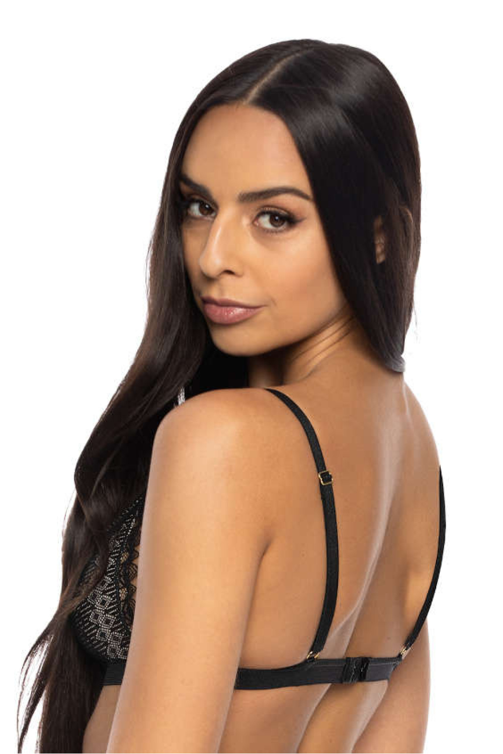 Biustonosz Soft Model Marion M-3539/0 Black/Beige - Mat — zdjęcie 3