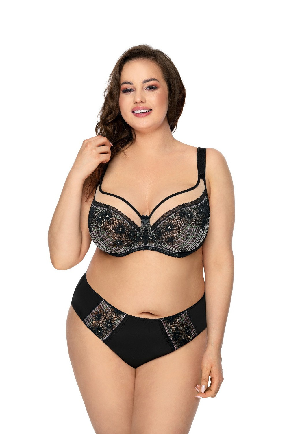 Biustonosz Soft Model Lissy M-3308/2 Black/Color - Mat — zdjęcie 2