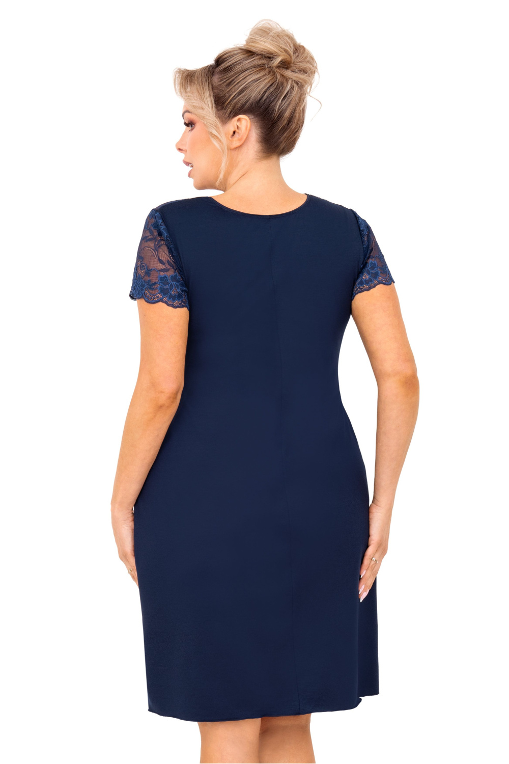 Koszula Nocna Model Livia Plus Size Dark Blue - Donna — zdjęcie 2