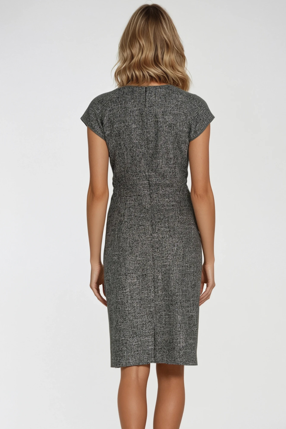 Sukienka z zakładkami na dekolcie Z275 Black - Nife — zdjęcie 3