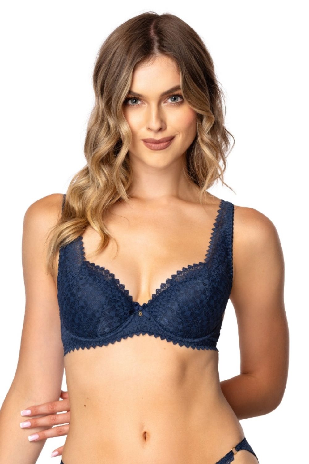 Biustonosz push up Biustonosz Usztywniany Model Gravity M-4050/22 Navy - Mat — zdjęcie 3
