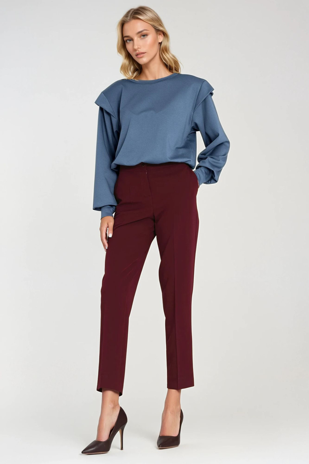 Bluza z wysokimi ściągaczami BL10 Cobalt - Nife — zdjęcie 2