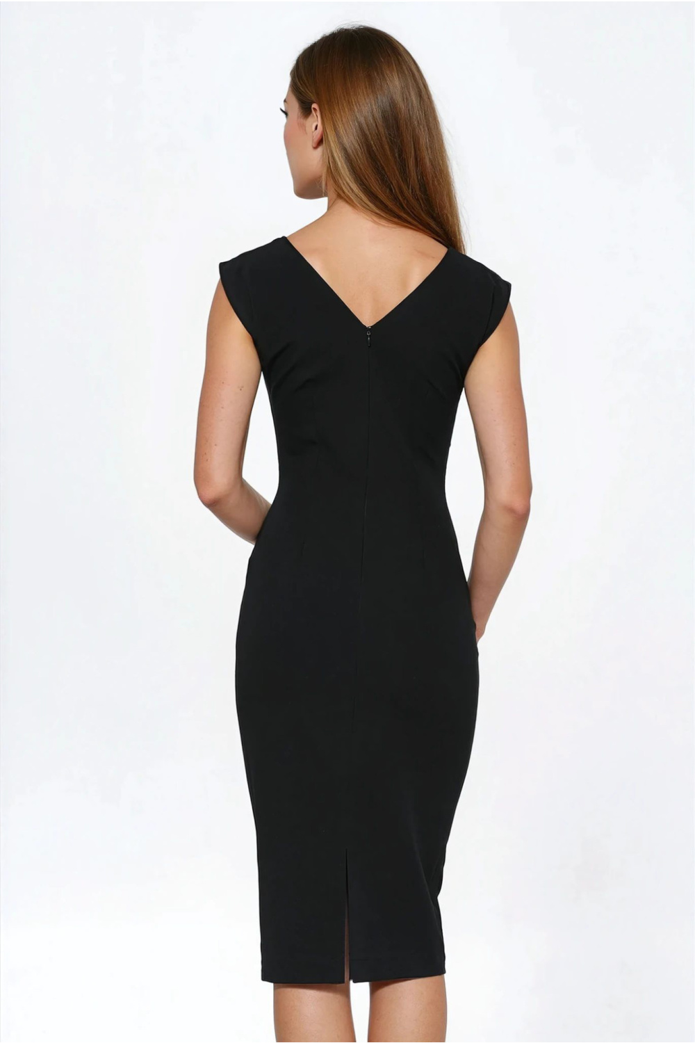Sukienka Czarna sukienka o ołówkowym fasonie S279 Black - Nife — zdjęcie 3