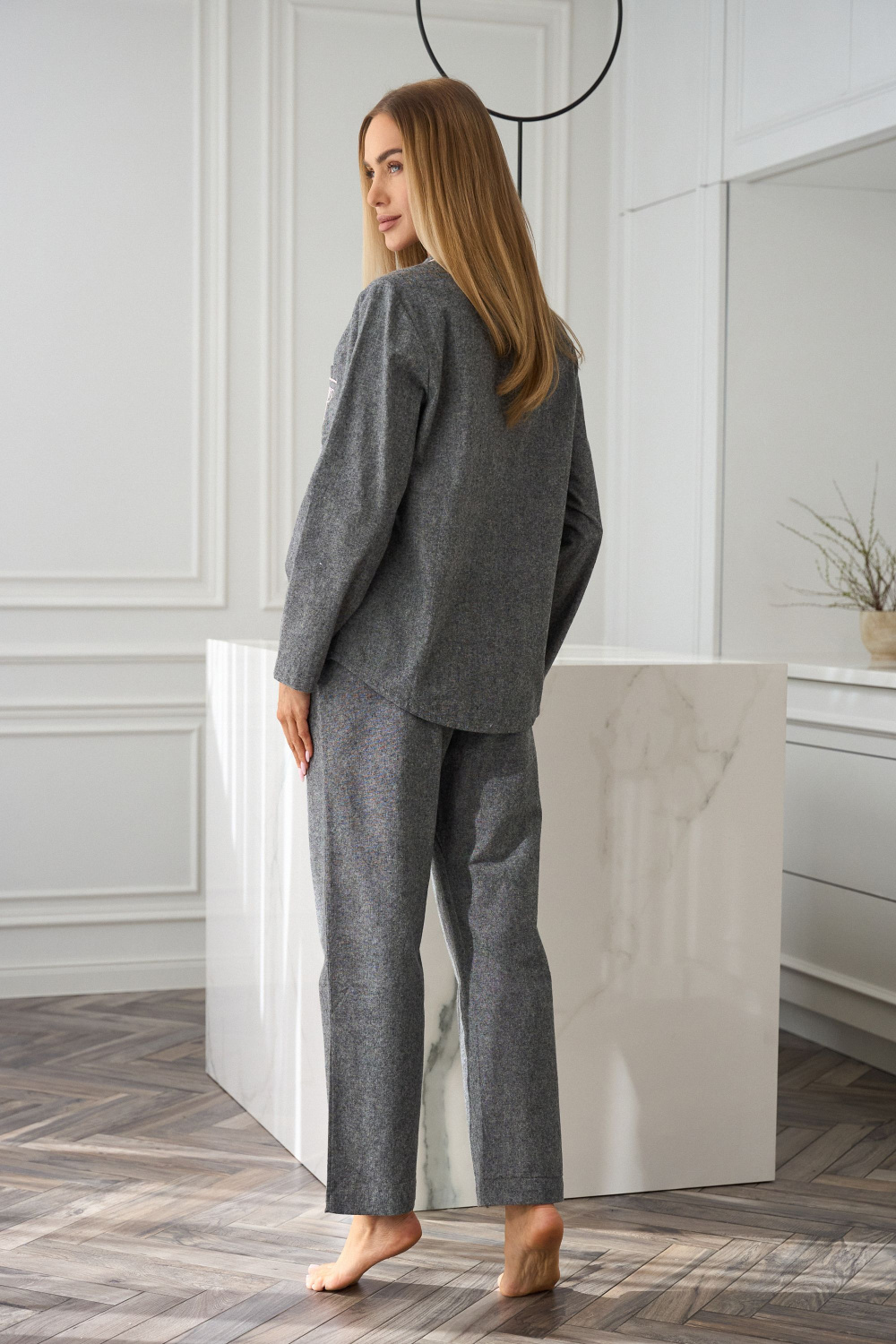 Piżama Damska Model Coco 2531 Grey - L&L collection — zdjęcie 3