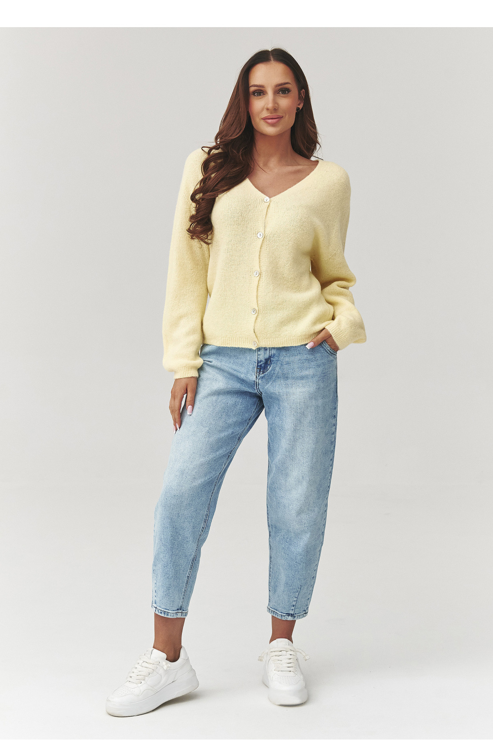Sweter Damski Model C38 Yellow - Makadamia — zdjęcie 2