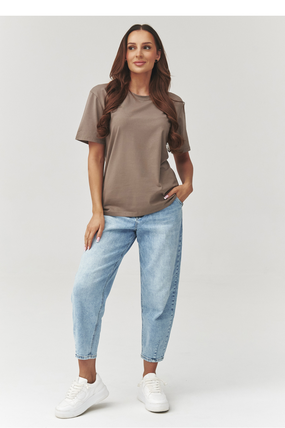 Tshirt Damski Model C41 Mocca - Makadamia — zdjęcie 2