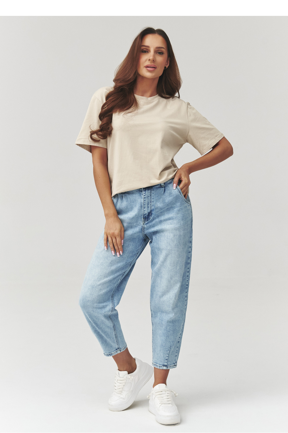 Tshirt Damski Model C41 Light Beige - Makadamia — zdjęcie 2