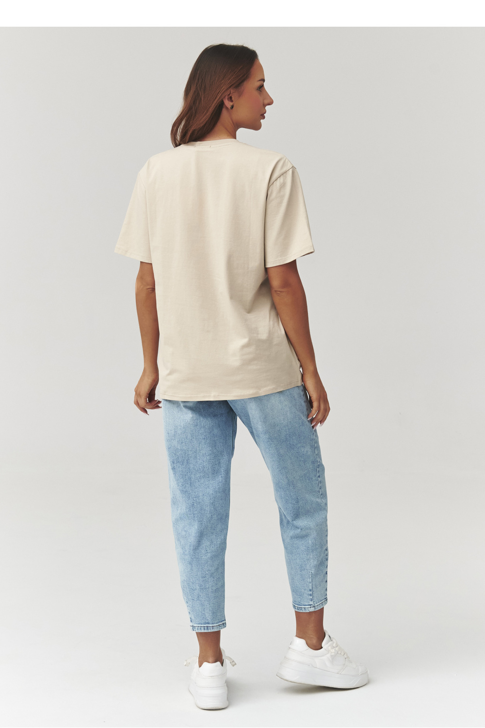 Tshirt Damski Model C41 Light Beige - Makadamia — zdjęcie 3