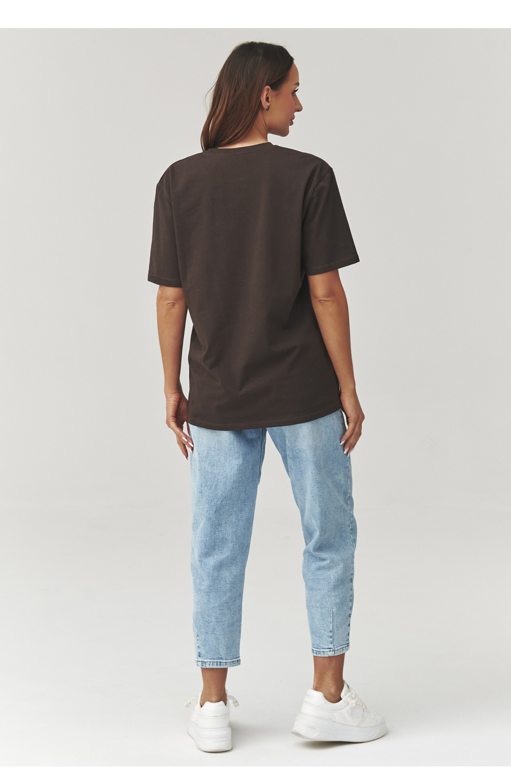 Tshirt Damski Model C41 Czekolada - Makadamia — zdjęcie 3