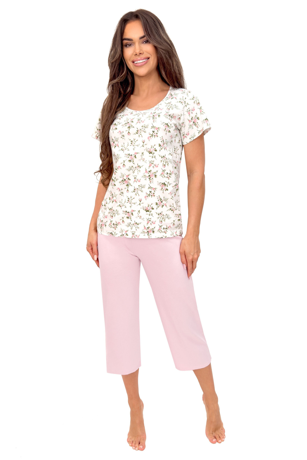 Piżama Damska Model Emilia 3/4 Powder Pink - Donna