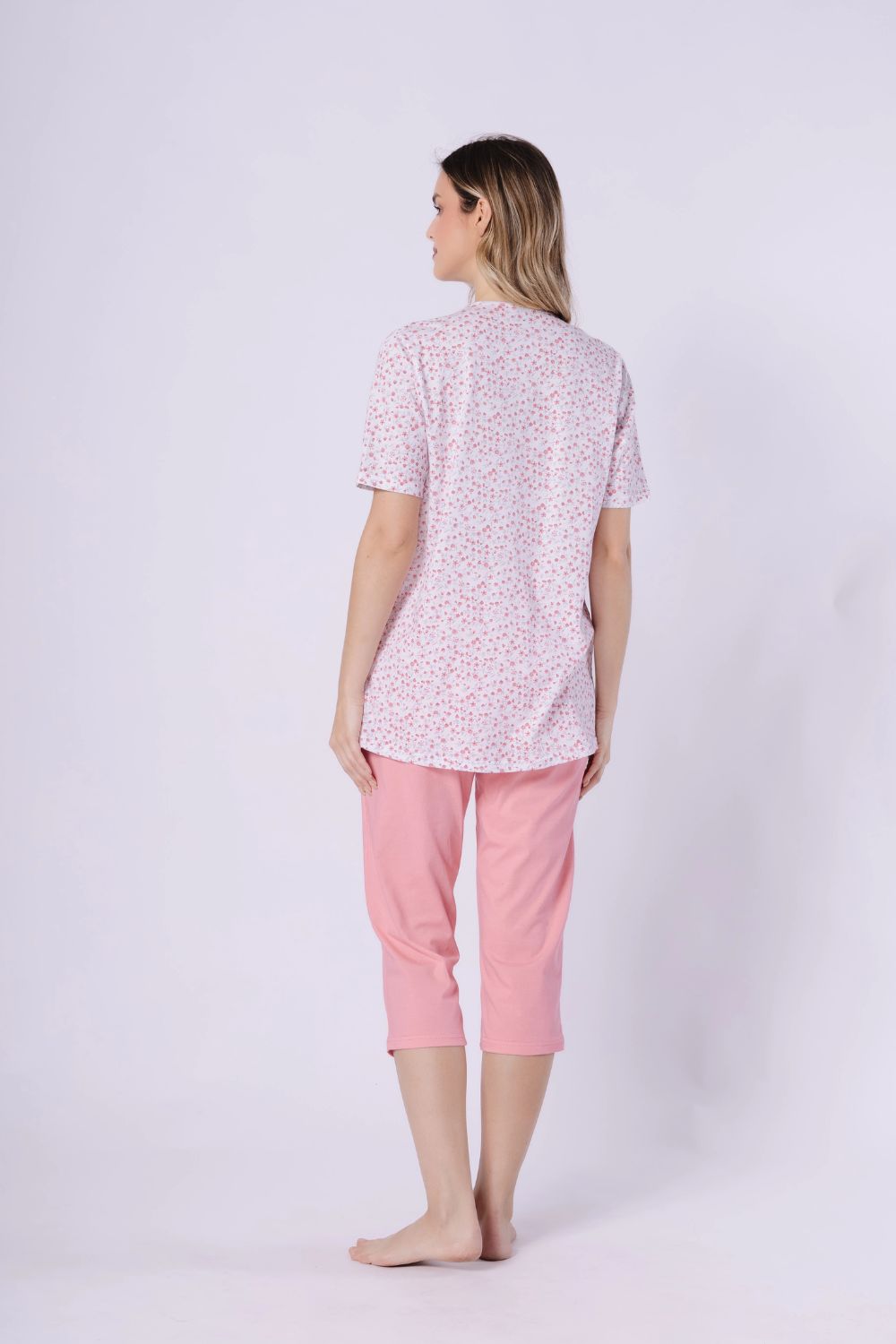 Piżama Damska Model Odetta 1722 Coral/White - M-Max — zdjęcie 3