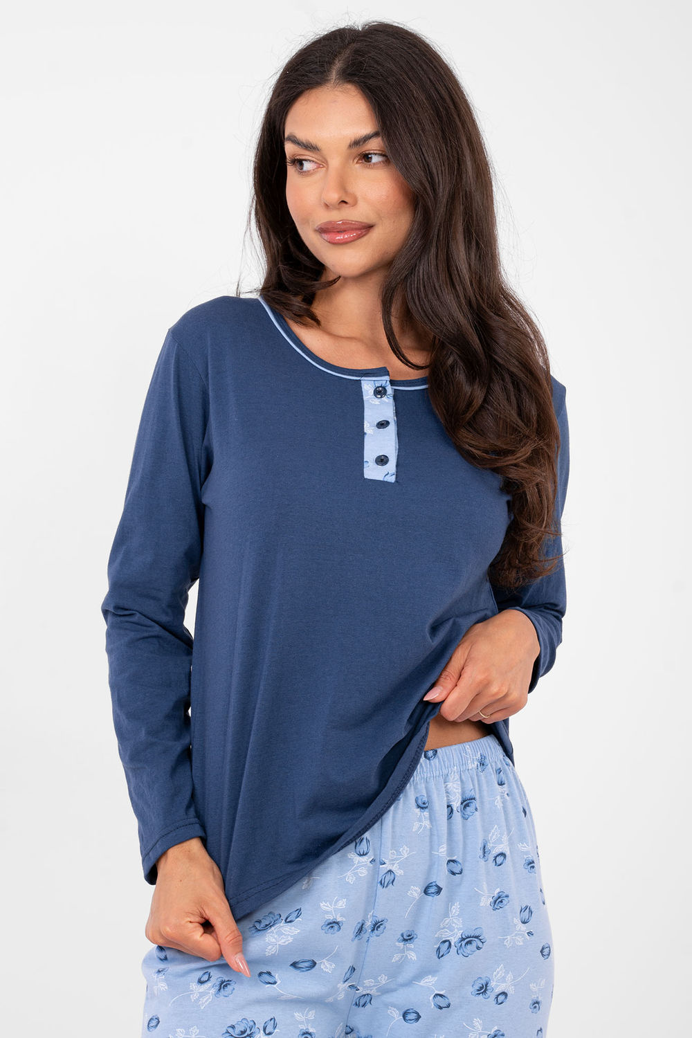 Piżama Damska Model DU-PI-FP-007.69 Dark Blue - Forever Pink — zdjęcie 2