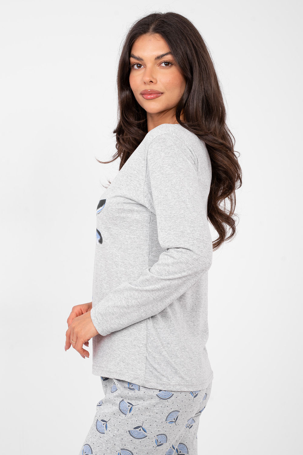 Piżama Damska Model DU-PI-FP-008.30 Grey - Forever Pink — zdjęcie 2