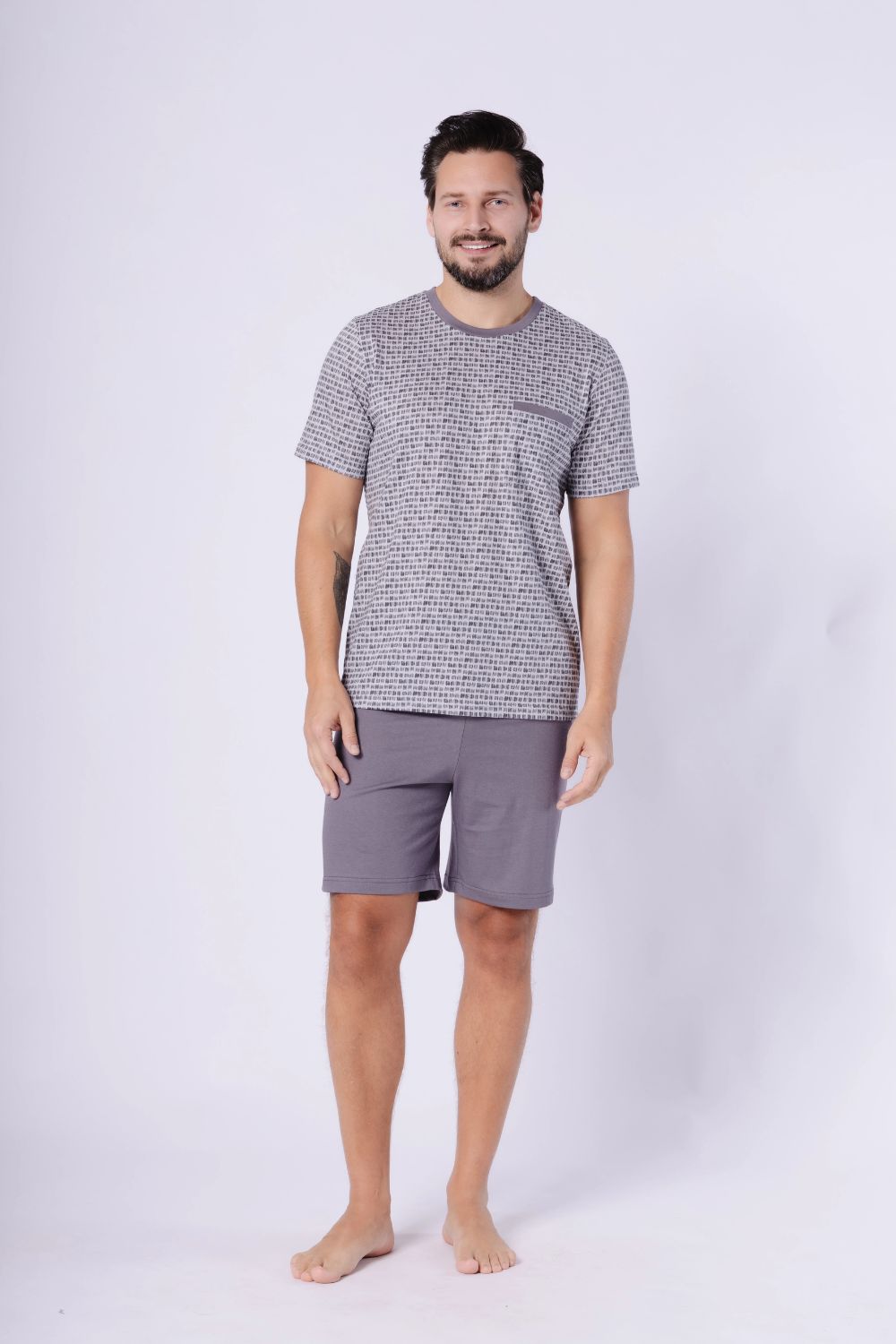 Piżama Męska Model Karol 1751 Stal - M-Max — zdjęcie 2