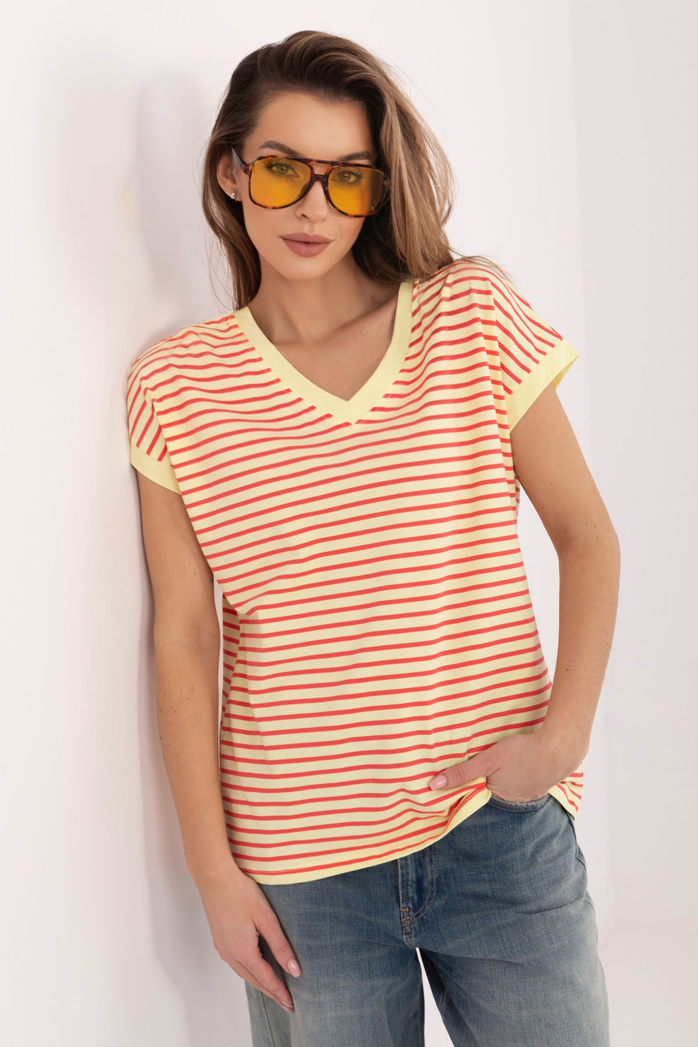 Tshirt Damski Model RV-TS-A1124.90 Light Yellow - Relevance