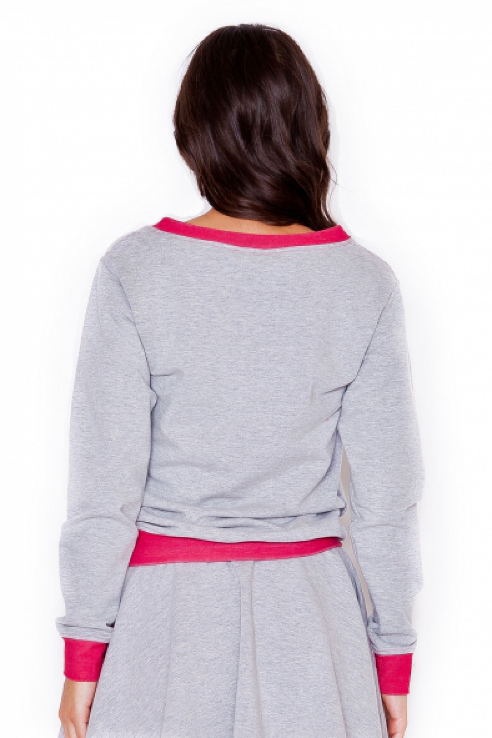 Bluza Damska Model K276 Grey/Pink - Katrus — zdjęcie 3