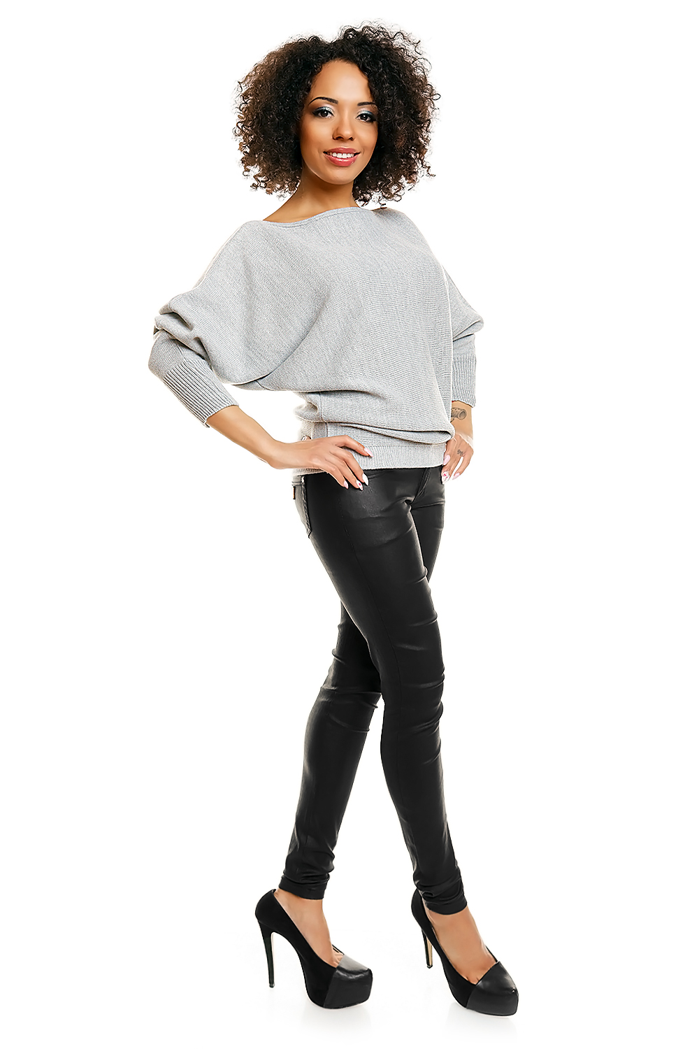 Sweter model 70003 Light Gray - PeeKaBoo — zdjęcie 3