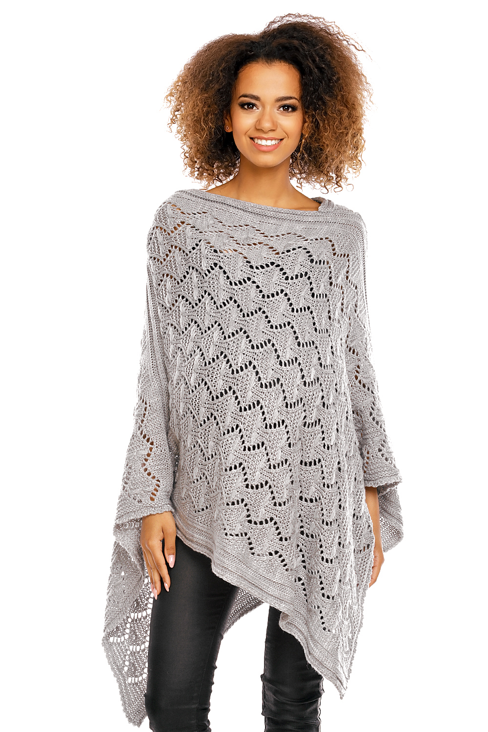 Poncho model 30012C Light Gray - PeeKaBoo — zdjęcie 2