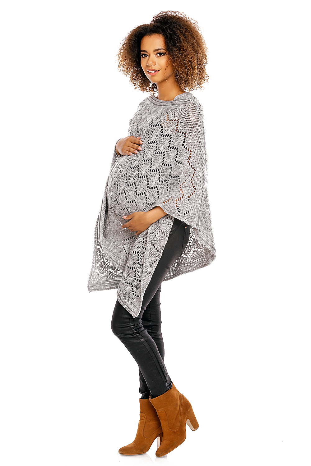 Poncho model 30012C Light Gray - PeeKaBoo — zdjęcie 3