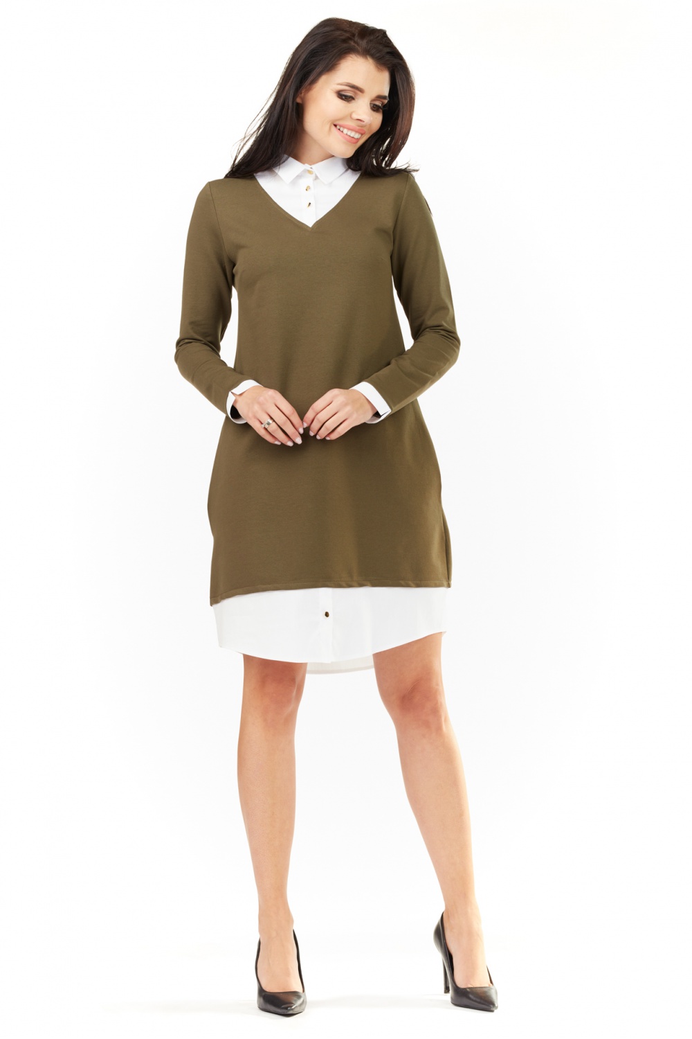 Sukienka Model M150 Oliwka - Infinite You — zdjęcie 3