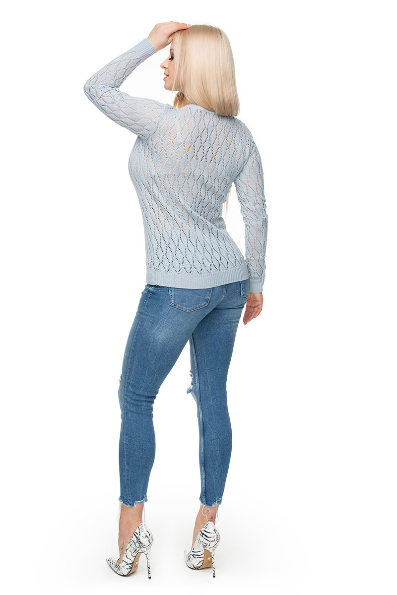 Sweter Damski Model 70018 Grey - PeeKaBoo — zdjęcie 3