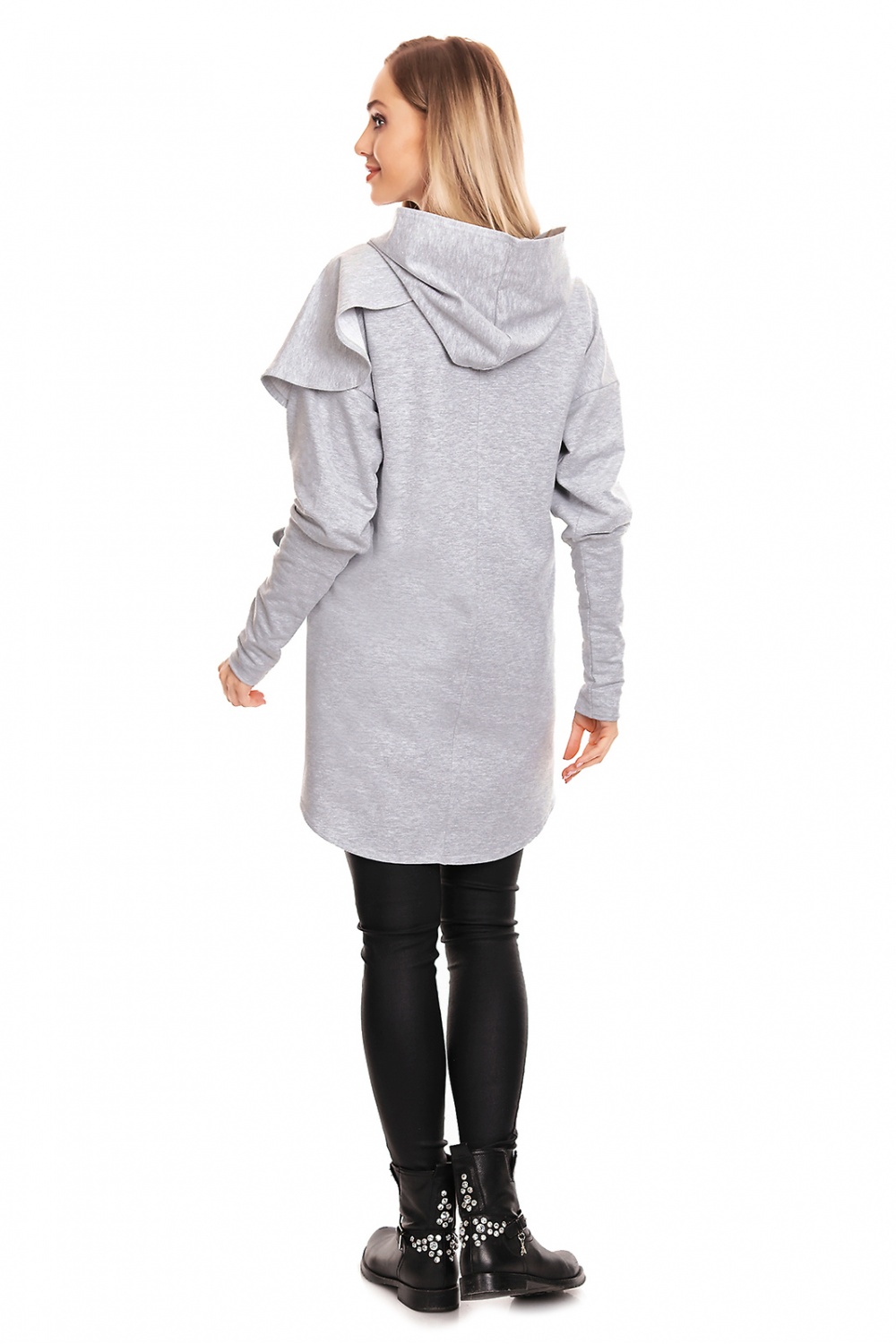 Bluza Ciążowa Model 0146 Grey - PeeKaBoo — zdjęcie 3