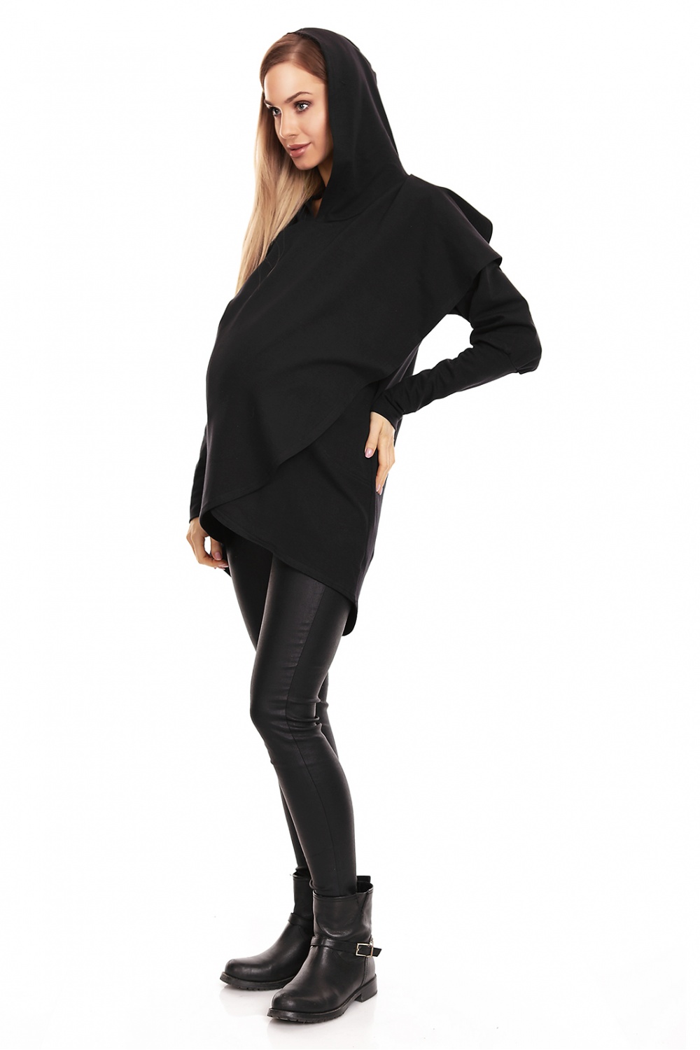 Bluza Ciążowa Model 0146 Black - PeeKaBoo — zdjęcie 2