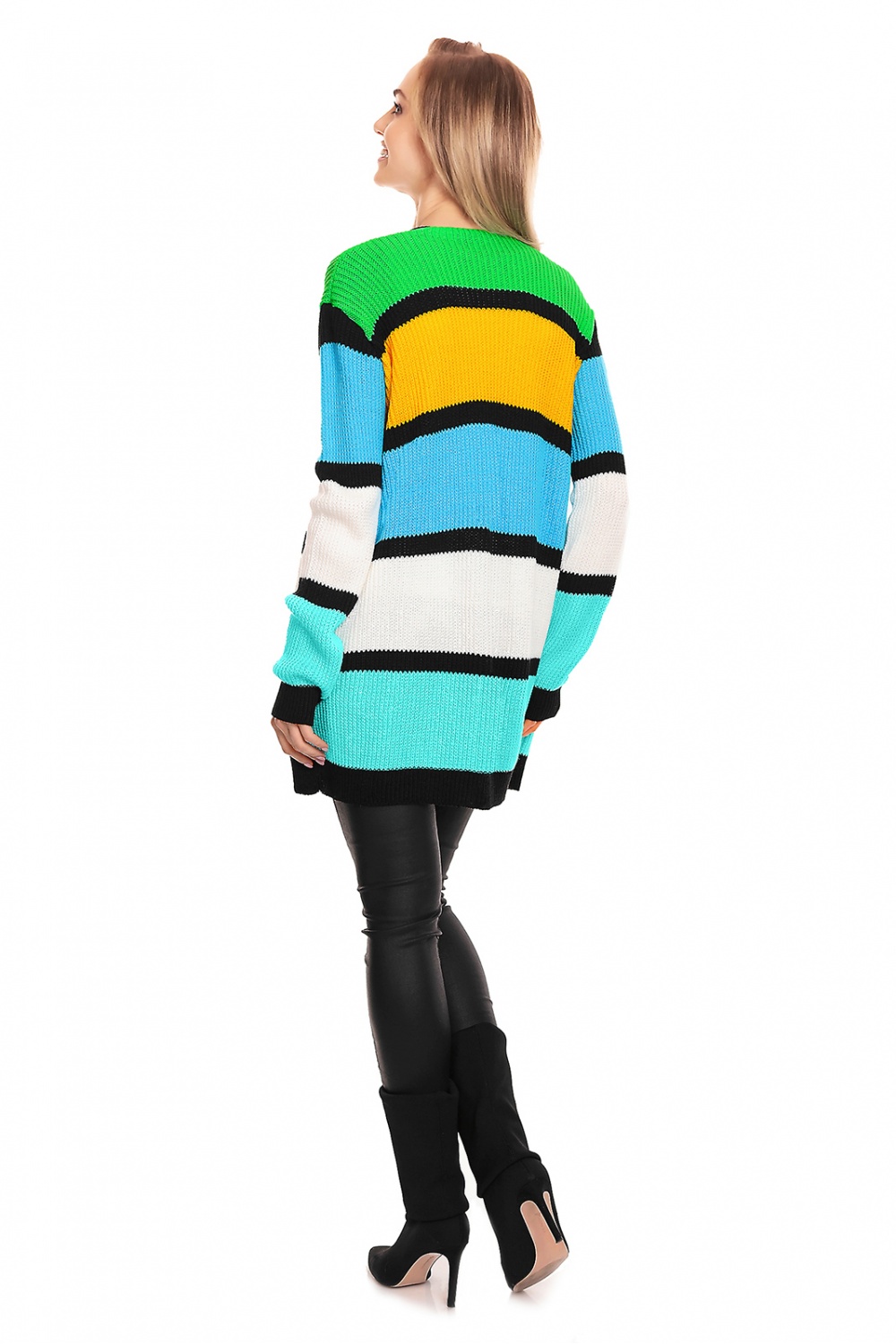 Sweter Kardigan Model 40021 Green - PeeKaBoo — zdjęcie 3