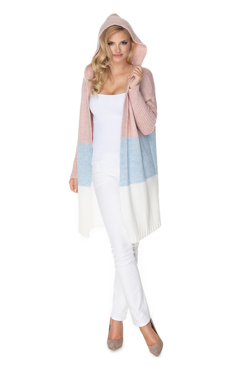 Sweter Kardigan Model 30069 Powder Pink/Sky Blue - PeeKaBoo — zdjęcie 2