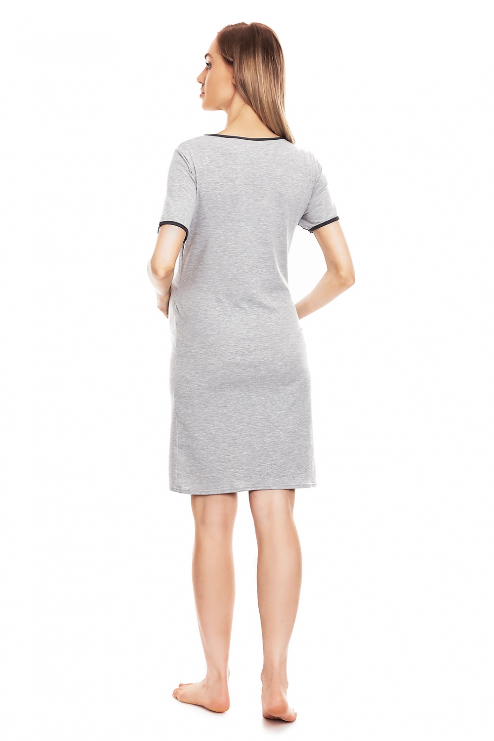 Koszula Nocna Ciążowa Model 0138 Grey - PeeKaBoo — zdjęcie 3