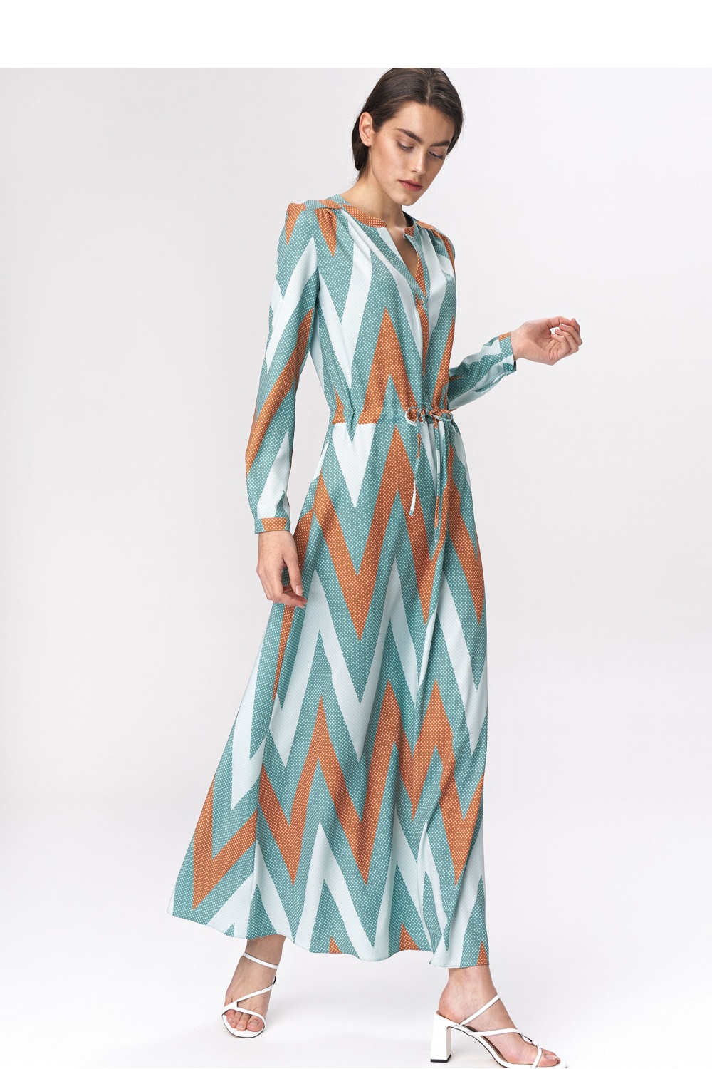 Sukienka Turkusowa sukienka maxi  S140 Turkus - Nife — zdjęcie 2