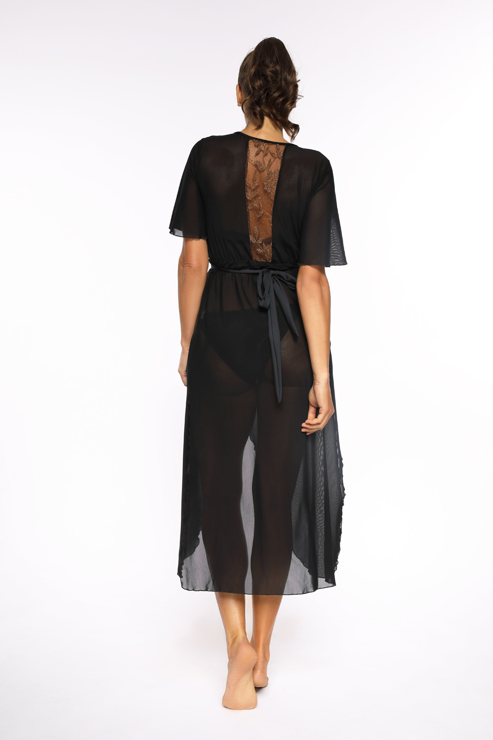 Sukienka Plażow Tunika Model Vera Nero M-567 Black/Old Gold - Marko — zdjęcie 3