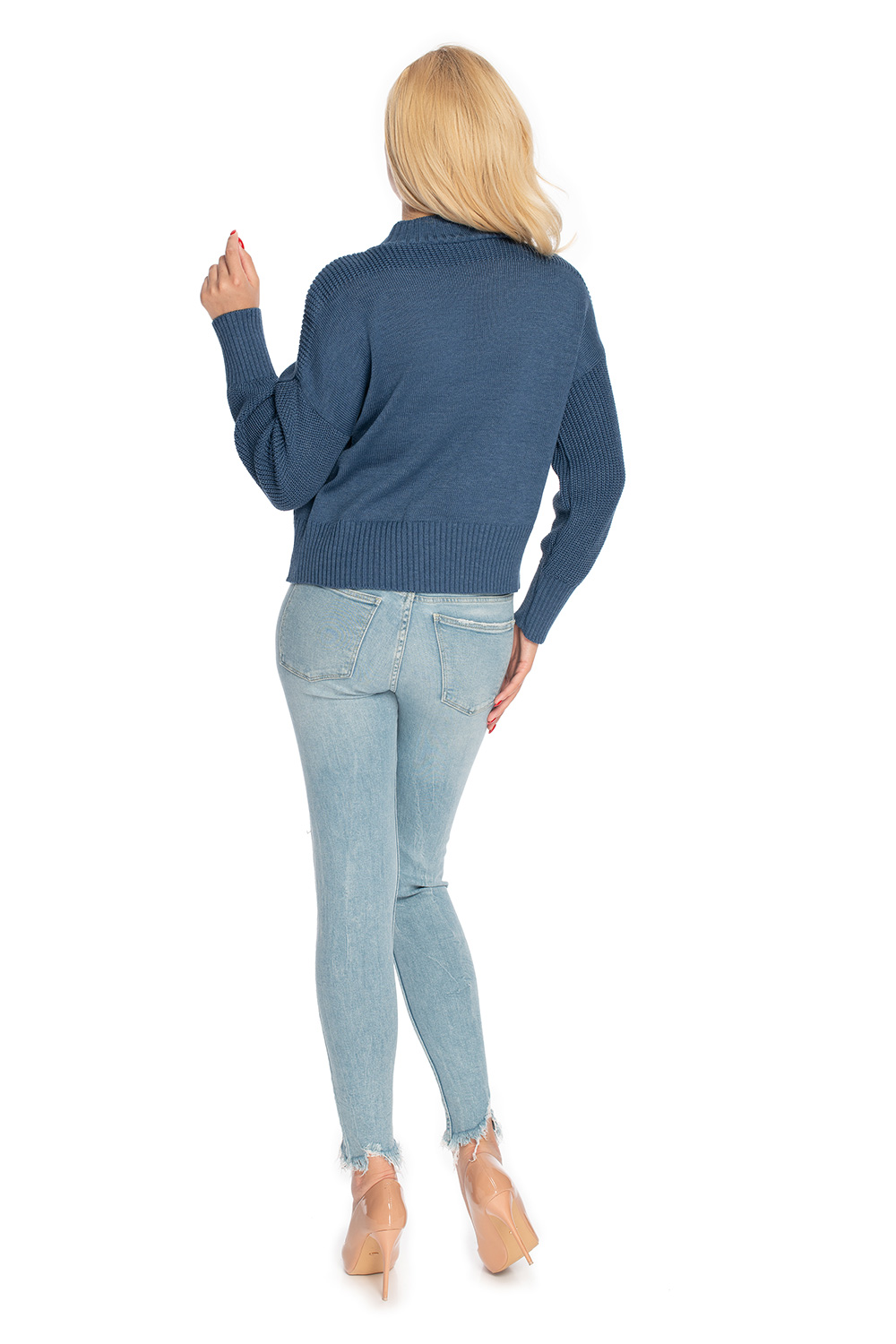 Sweter Damski Model 70035 Denim Jeans - PeeKaBoo — zdjęcie 3
