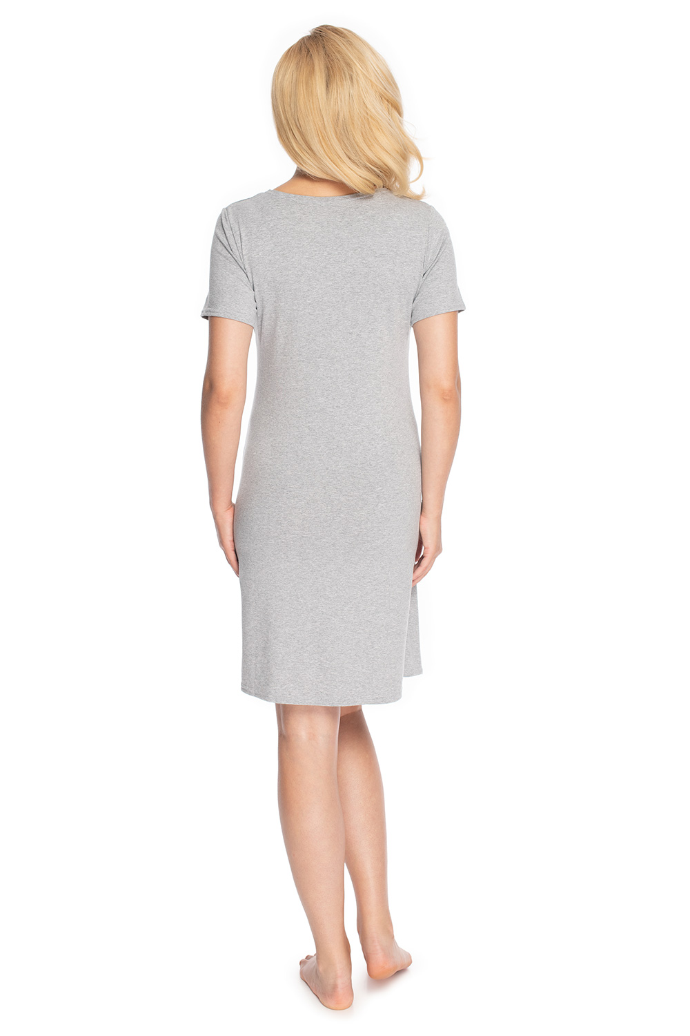 Koszula Nocna Ciążowa Model 0180 Grey - PeeKaBoo — zdjęcie 3