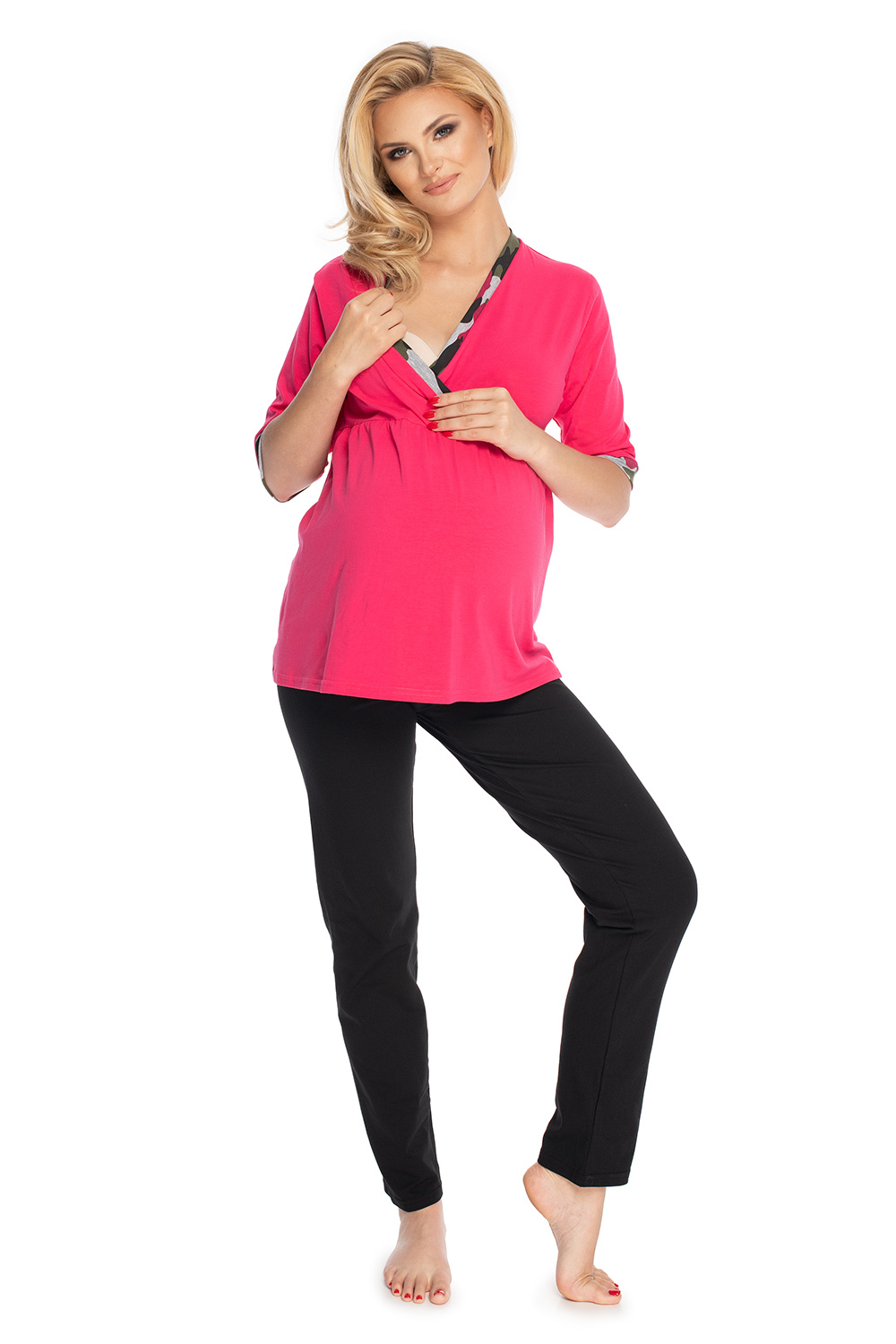 Piżama Damska Ciążowa Model 1711 Moro Bawełna - PeeKaBoo — zdjęcie 2