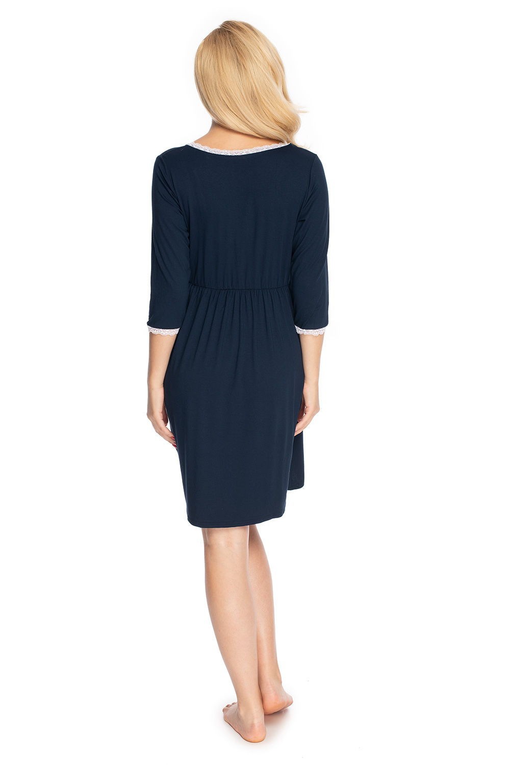 Koszula Nocna Ciążowa Model 0178 Navy - PeeKaBoo — zdjęcie 3