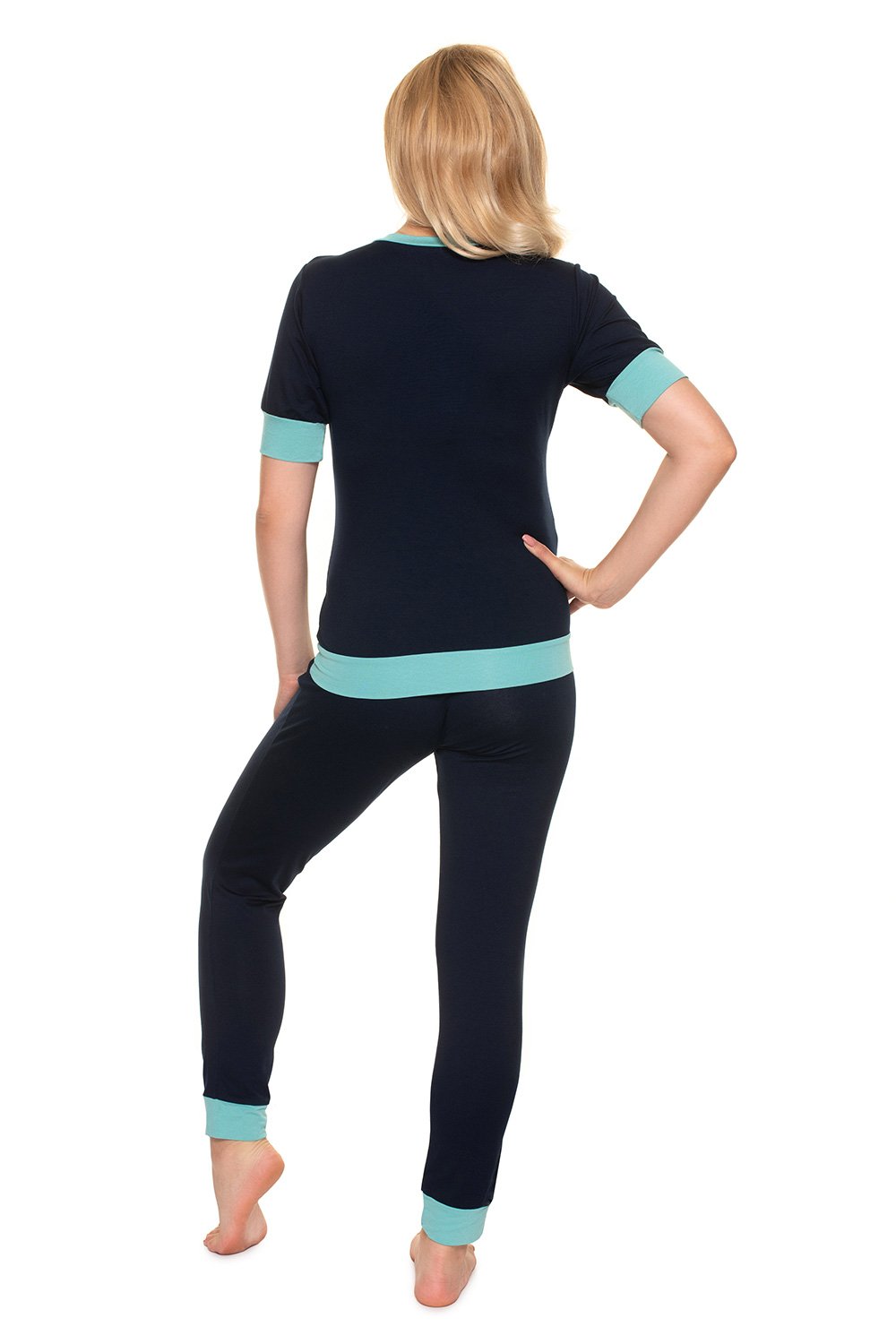 Piżama Ciążowa Model 0184 Navy - PeeKaBoo — zdjęcie 3