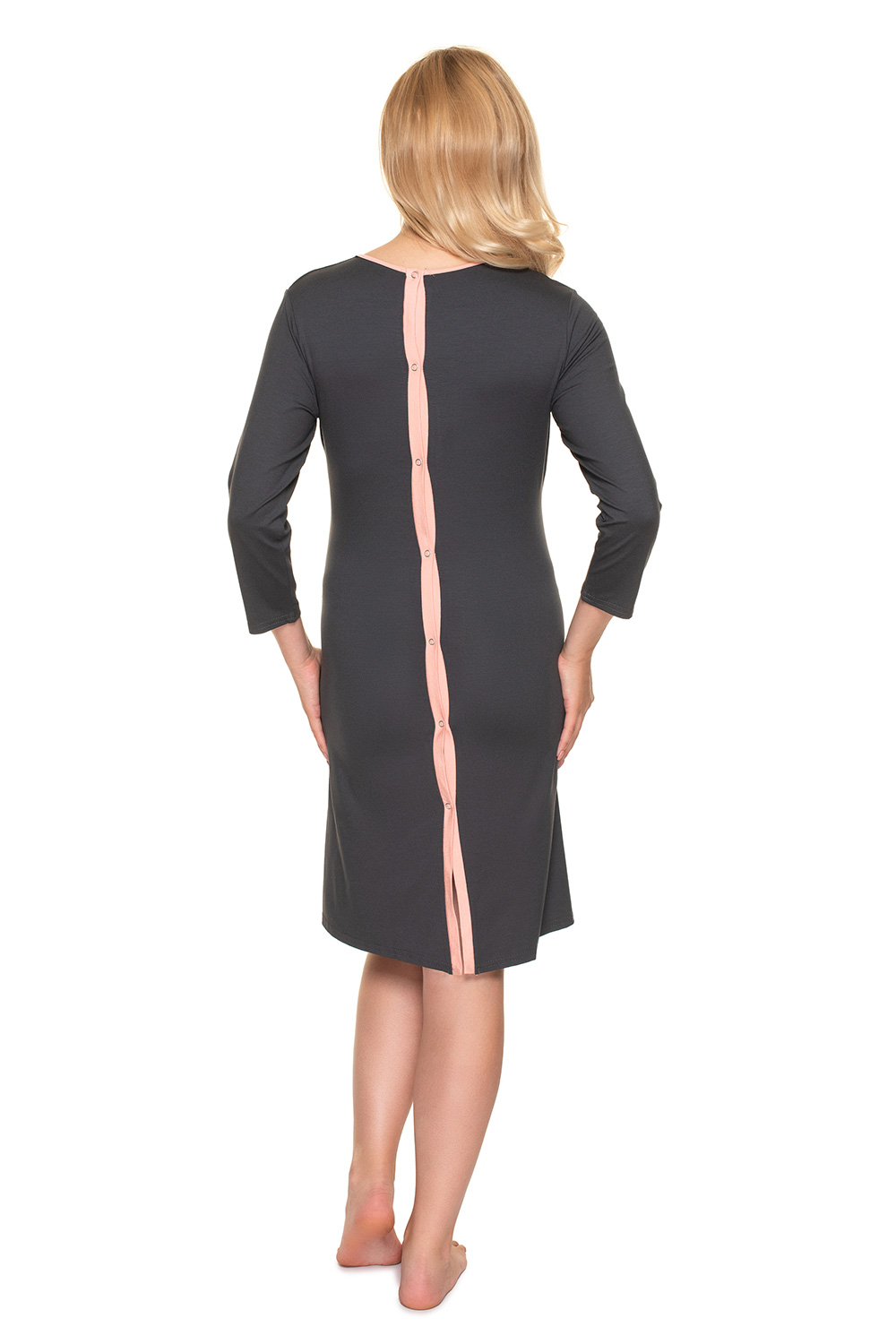 Koszula Nocna Ciążowa Model 0197 Grafit - PeeKaBoo — zdjęcie 3