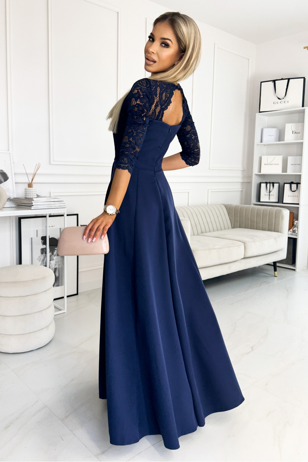 Sukienka Model Amber 309-6 Navy - Numoco — zdjęcie 2