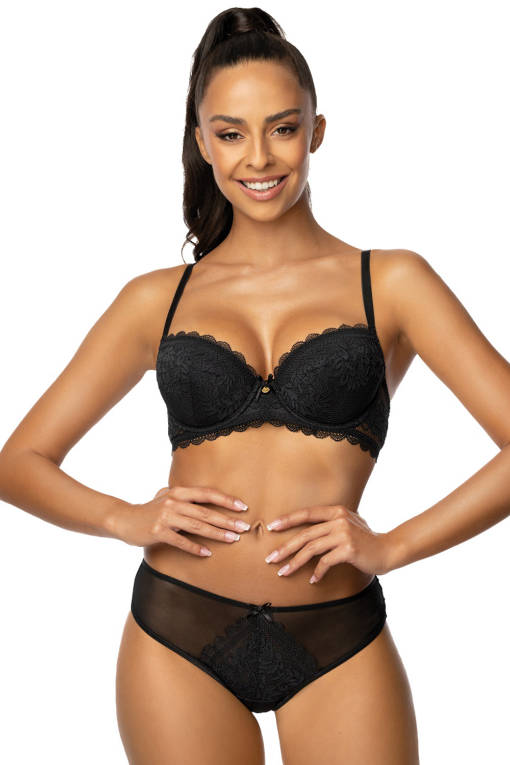 Biustonosz push up Biustonosz Push-up Model 0198/11/1 Estelle Black - Mat — zdjęcie 2